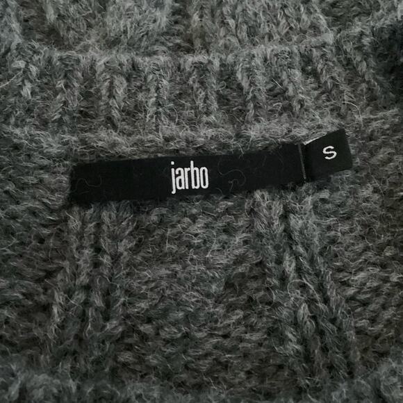 Jarbo Rinnova Charcoal Gray Soft Baby Alpaca Cableknit Tunic Sweater S $548 - Picture 6 of 10